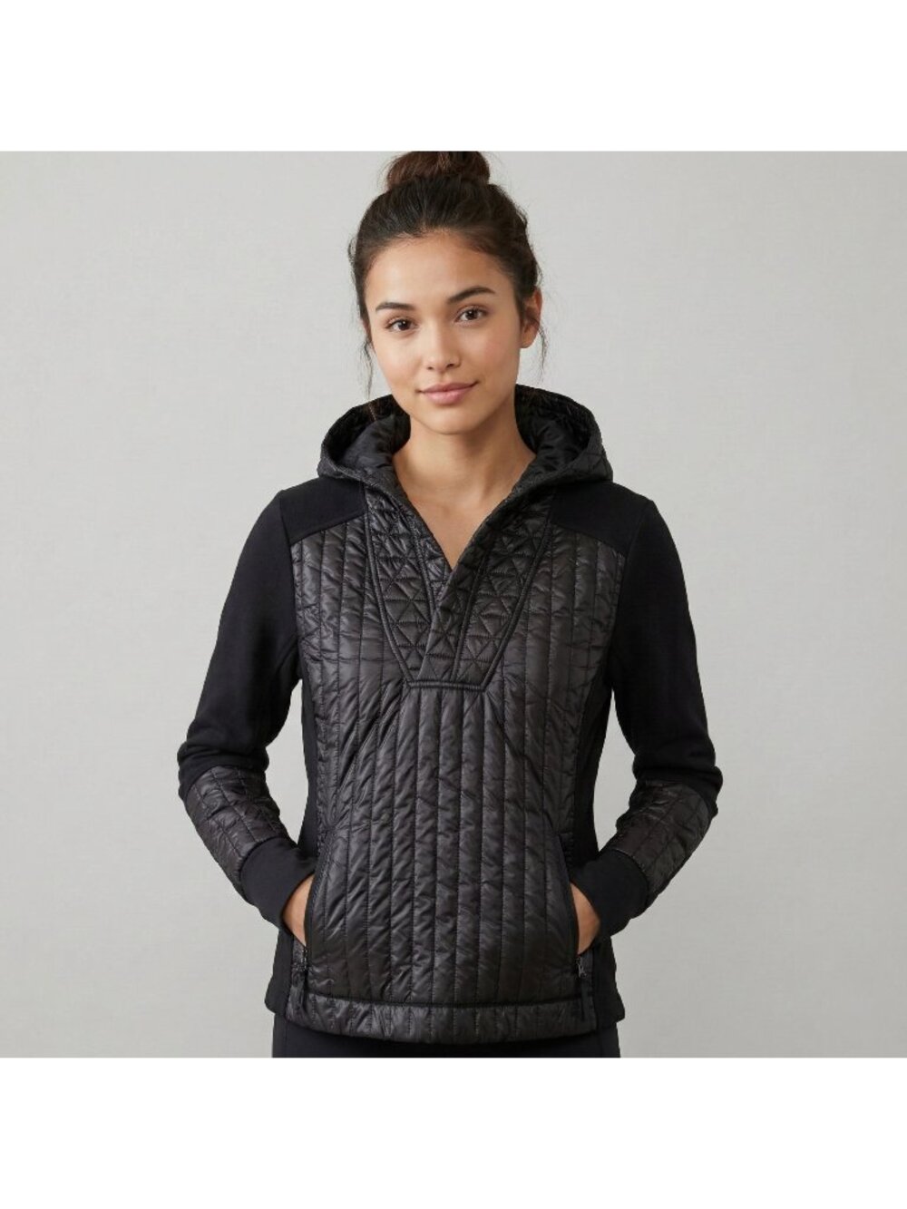 Freedom Trail Women's Quilted Fleece Hooded Pullover Jacket in size L NWT $80